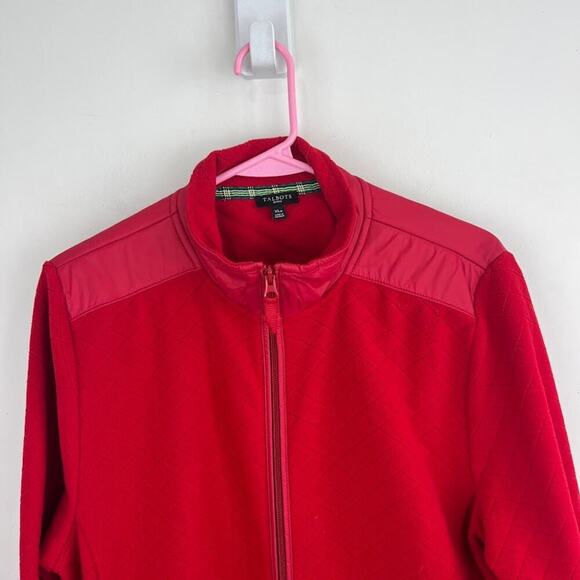 Talbots red textured zip  up jacket womens size XLp - Picture 2 of 8
